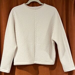 A New Day White Quilted Sweatshirt